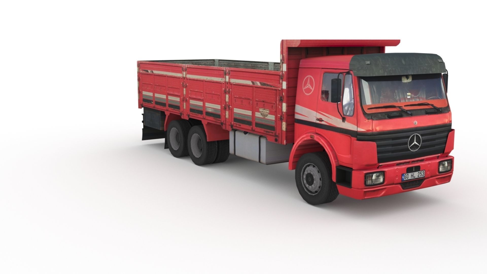 Low poly Mercedes-Benz 2521 Truck  Low-poly 3D model_5