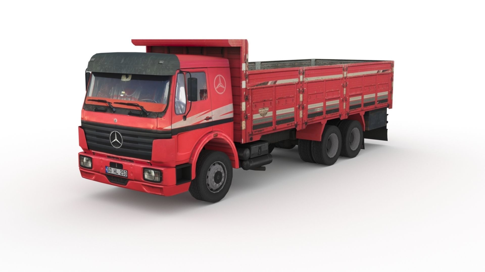 Low poly Mercedes-Benz 2521 Truck  Low-poly 3D model_17