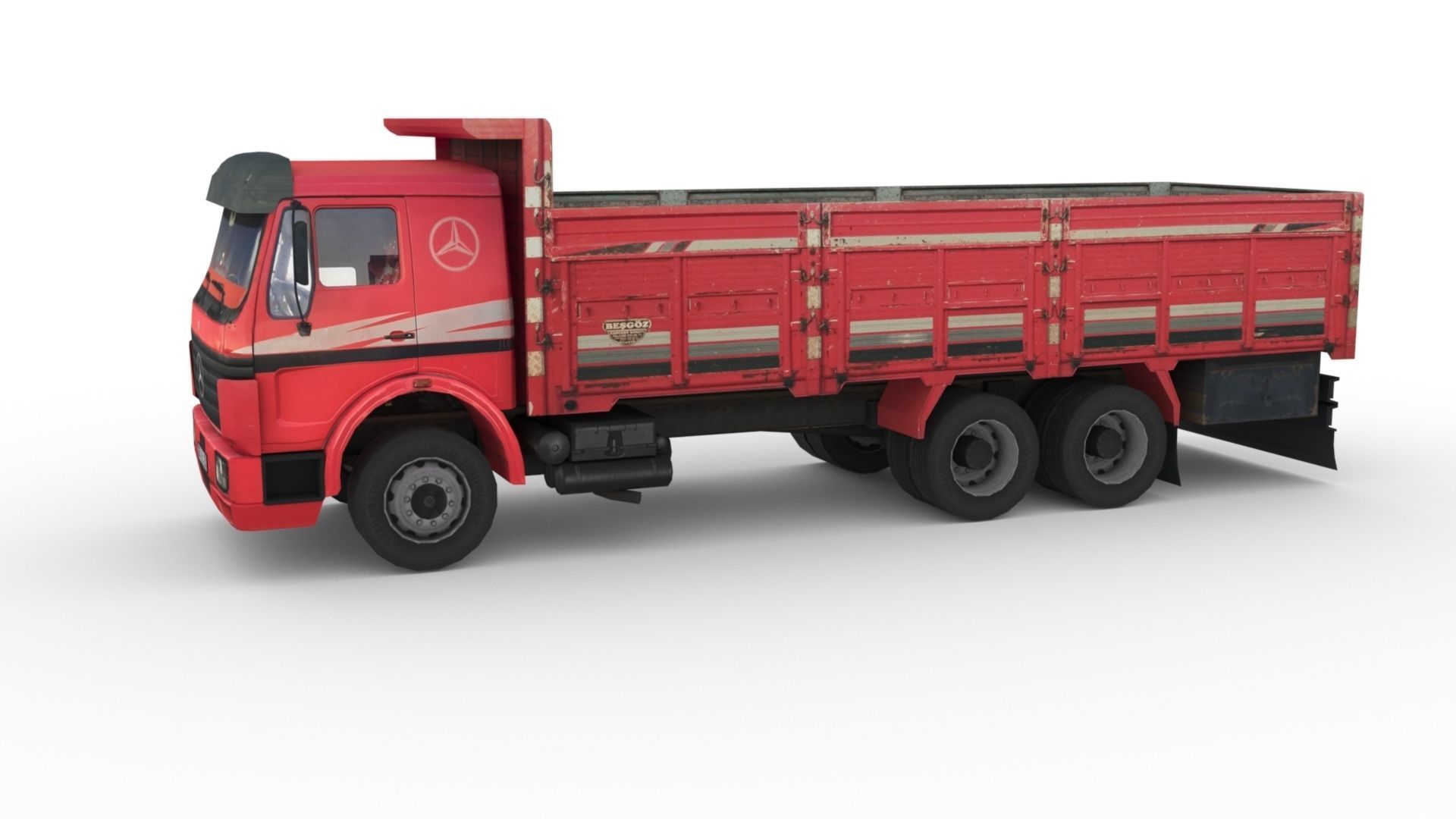 Low poly Mercedes-Benz 2521 Truck  Low-poly 3D model_35