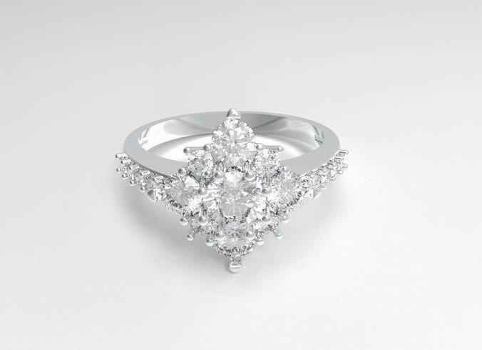 Elegant Diamond Women Ring 3D print model