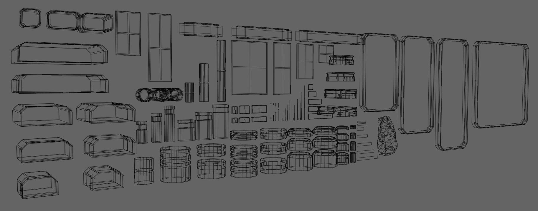 Sci-fi Platform Buildings Low-poly 3D model_4