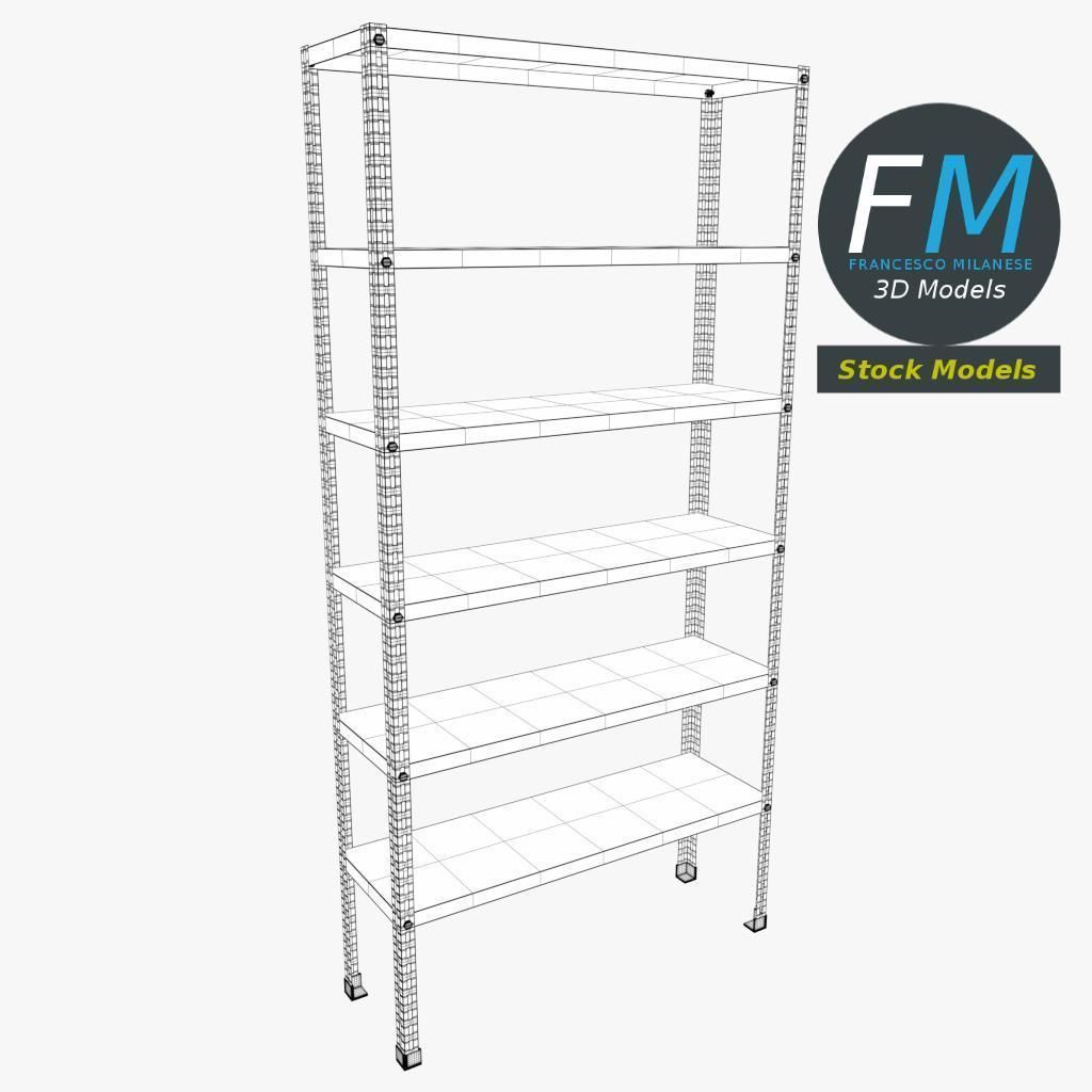 Warehouse shelf 3D model_7