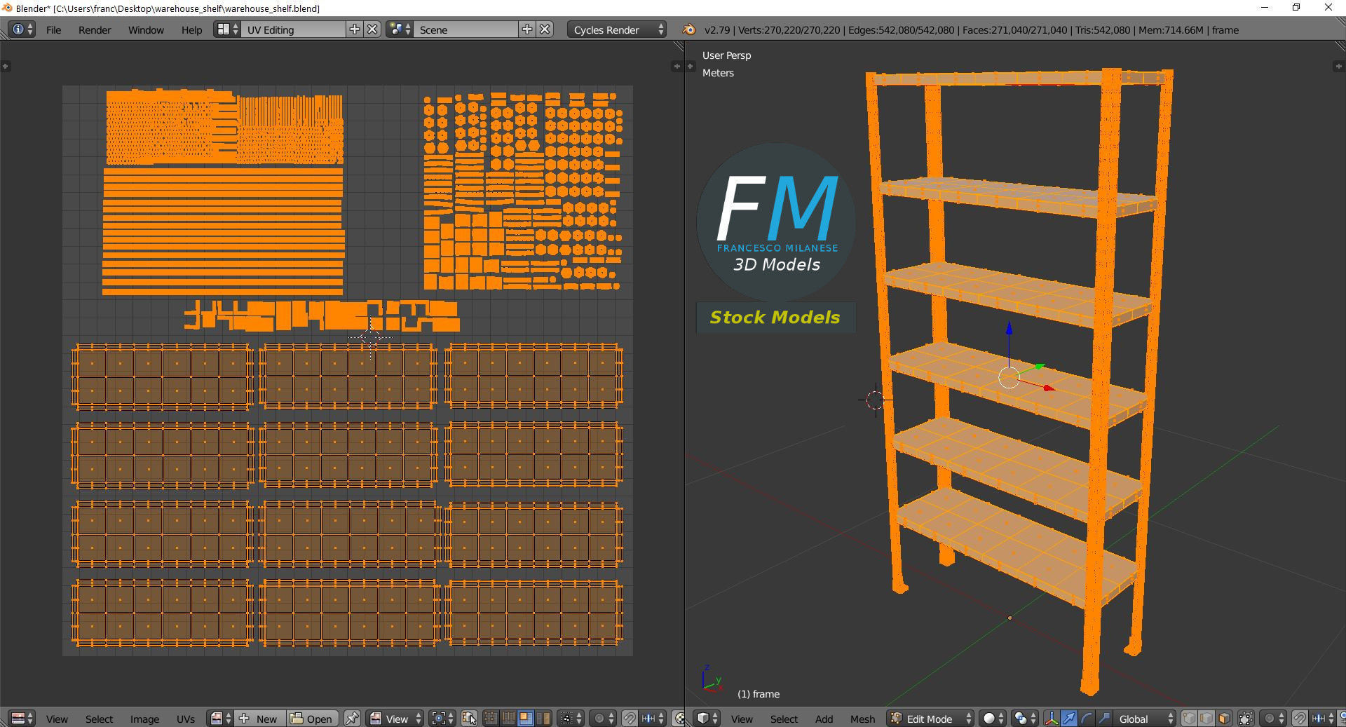 Warehouse shelf 3D model_10