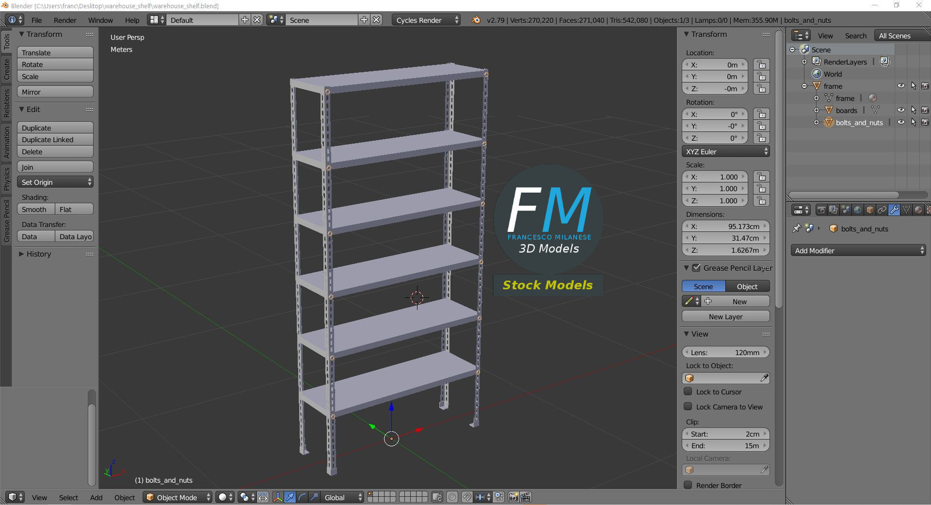 Warehouse shelf 3D model_9