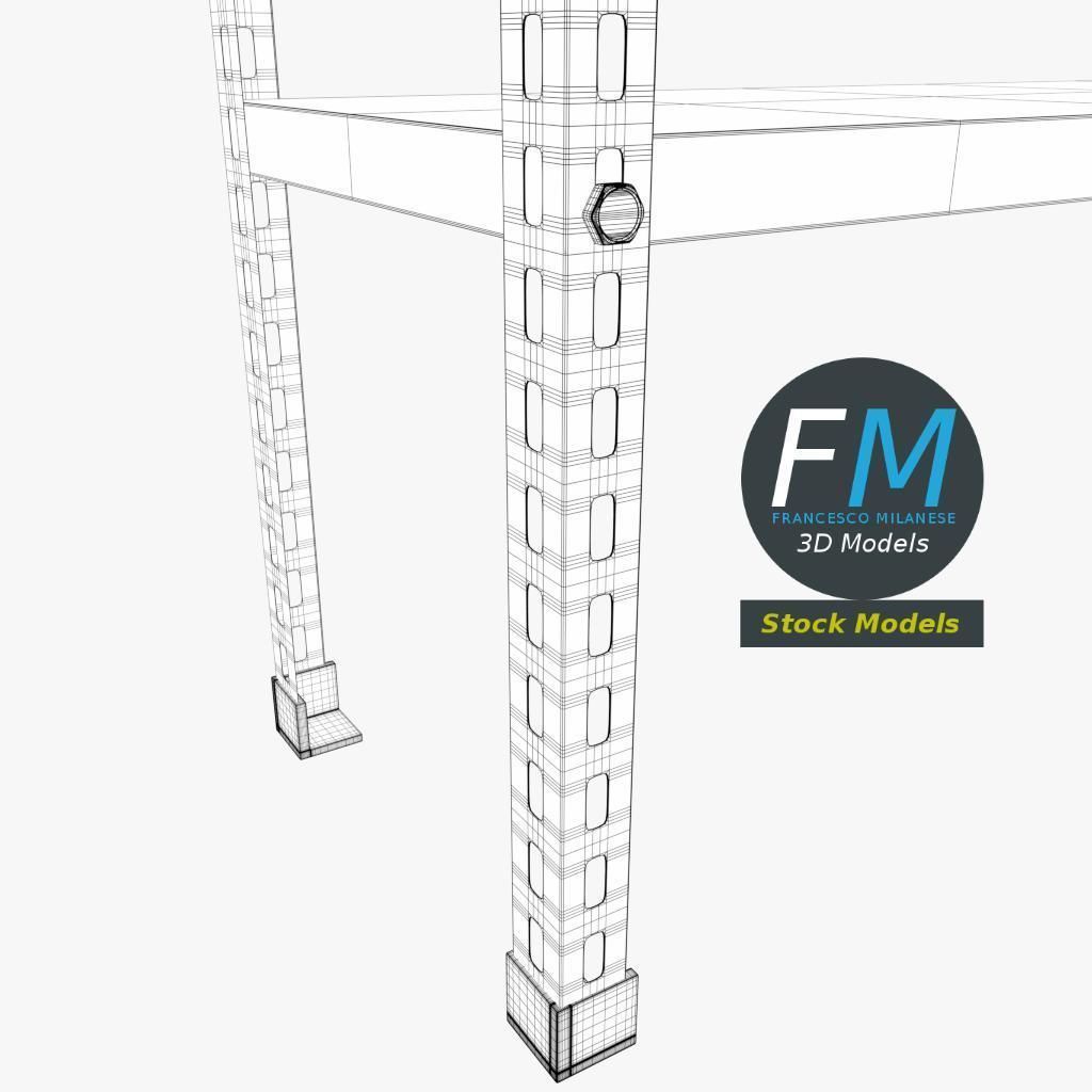Warehouse shelf 3D model_8