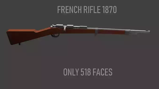 FRENCH RIFLE 1870 Low-poly 3D model