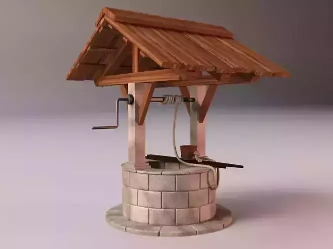 Medieval Stone Well 3D model