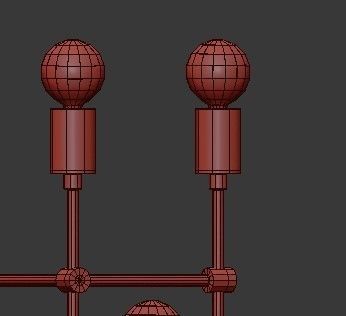 Untitled modern brass chandelier with clear glass balls 3D model_1