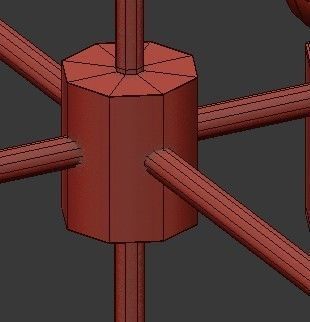 Untitled modern brass chandelier with clear glass balls 3D model_2