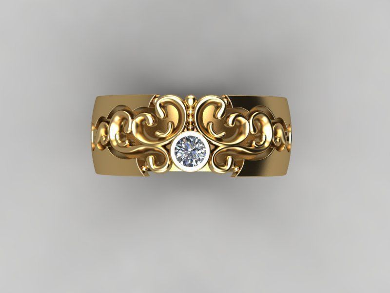 engagement ring 3D print model_3