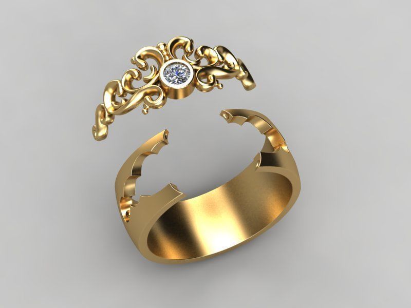 engagement ring 3D print model_4