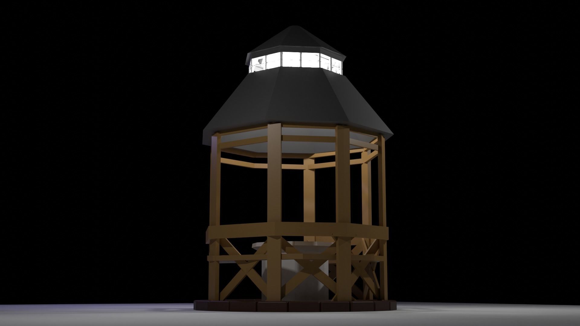 Low-Poly Outdoor BBQ Gazebo Low-poly 3D model_5