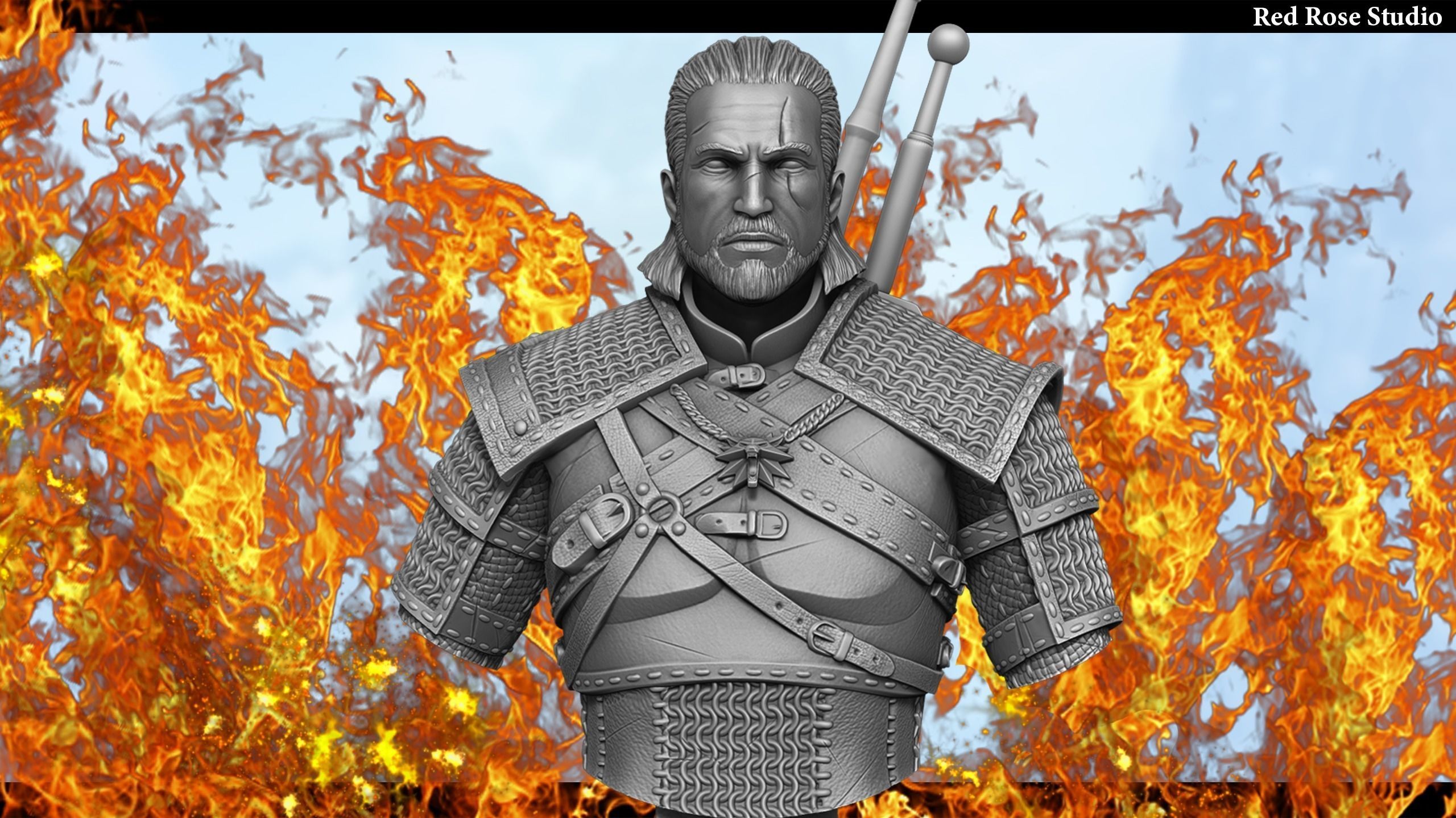 Witcher Geralt of Rivia bust 3D print model_22