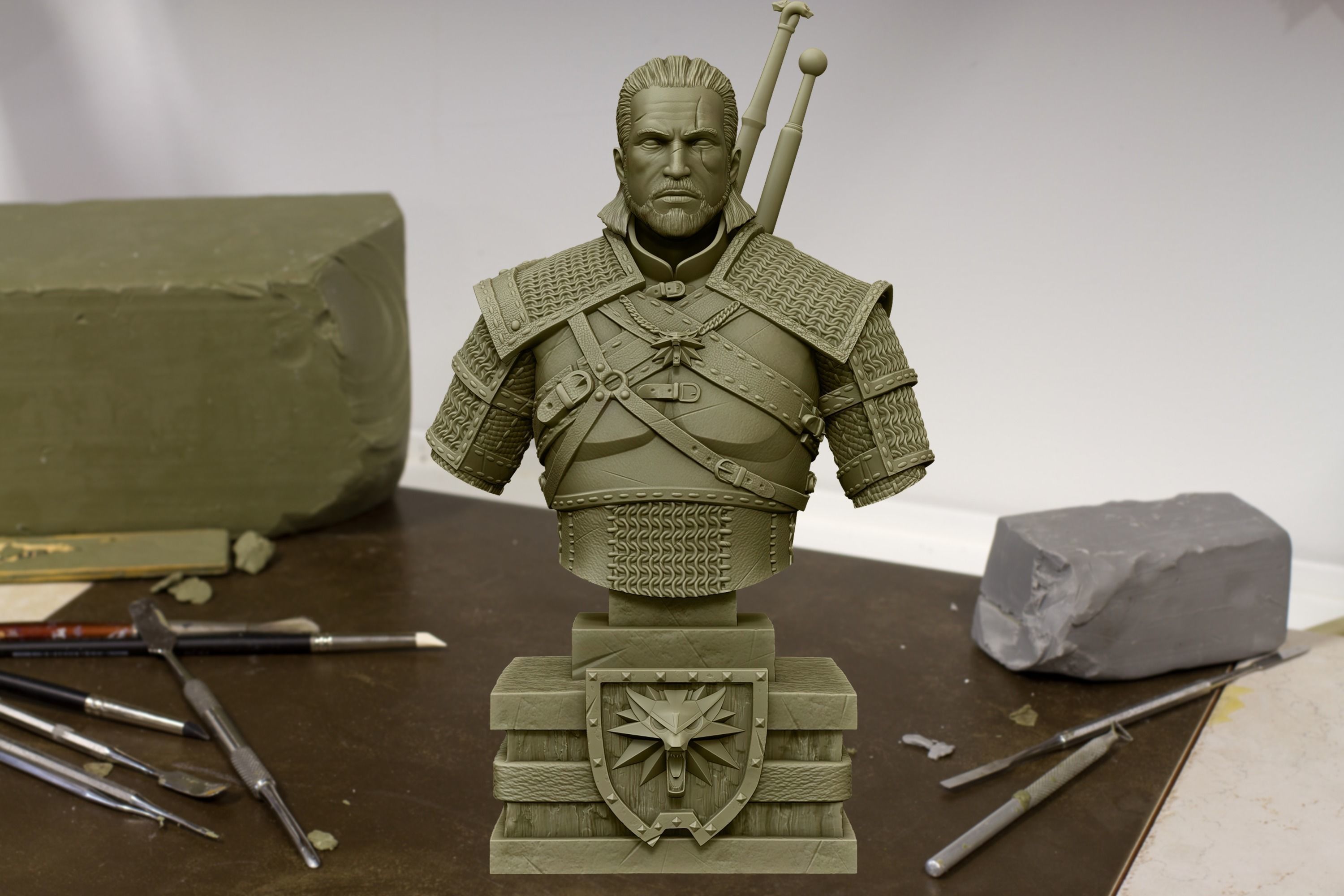 Witcher Geralt of Rivia bust 3D print model_11