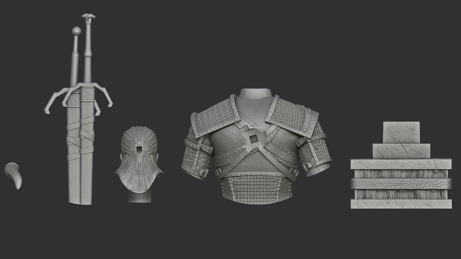 Witcher Geralt of Rivia bust 3D print model_10