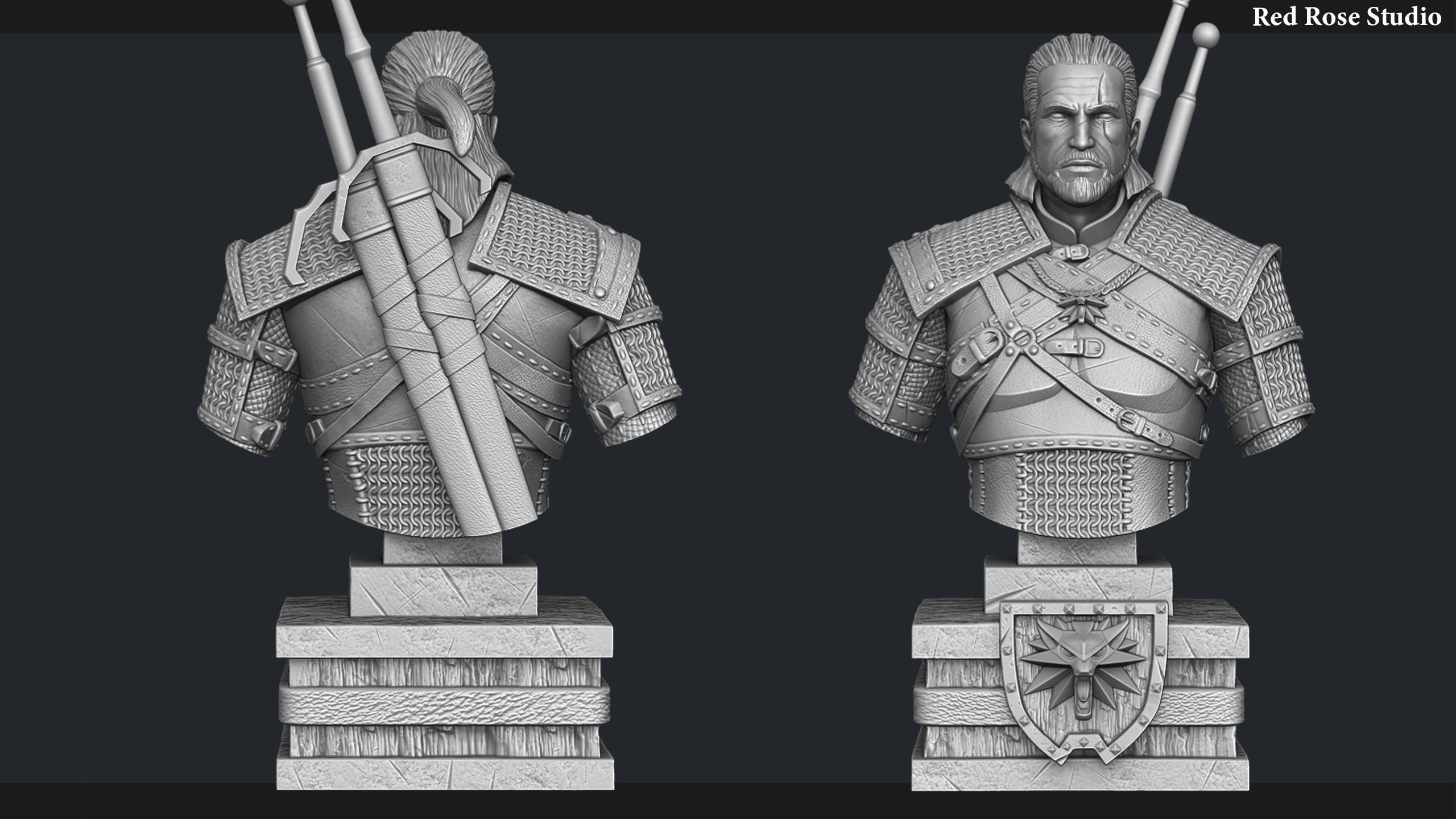 Witcher Geralt of Rivia bust 3D print model_24