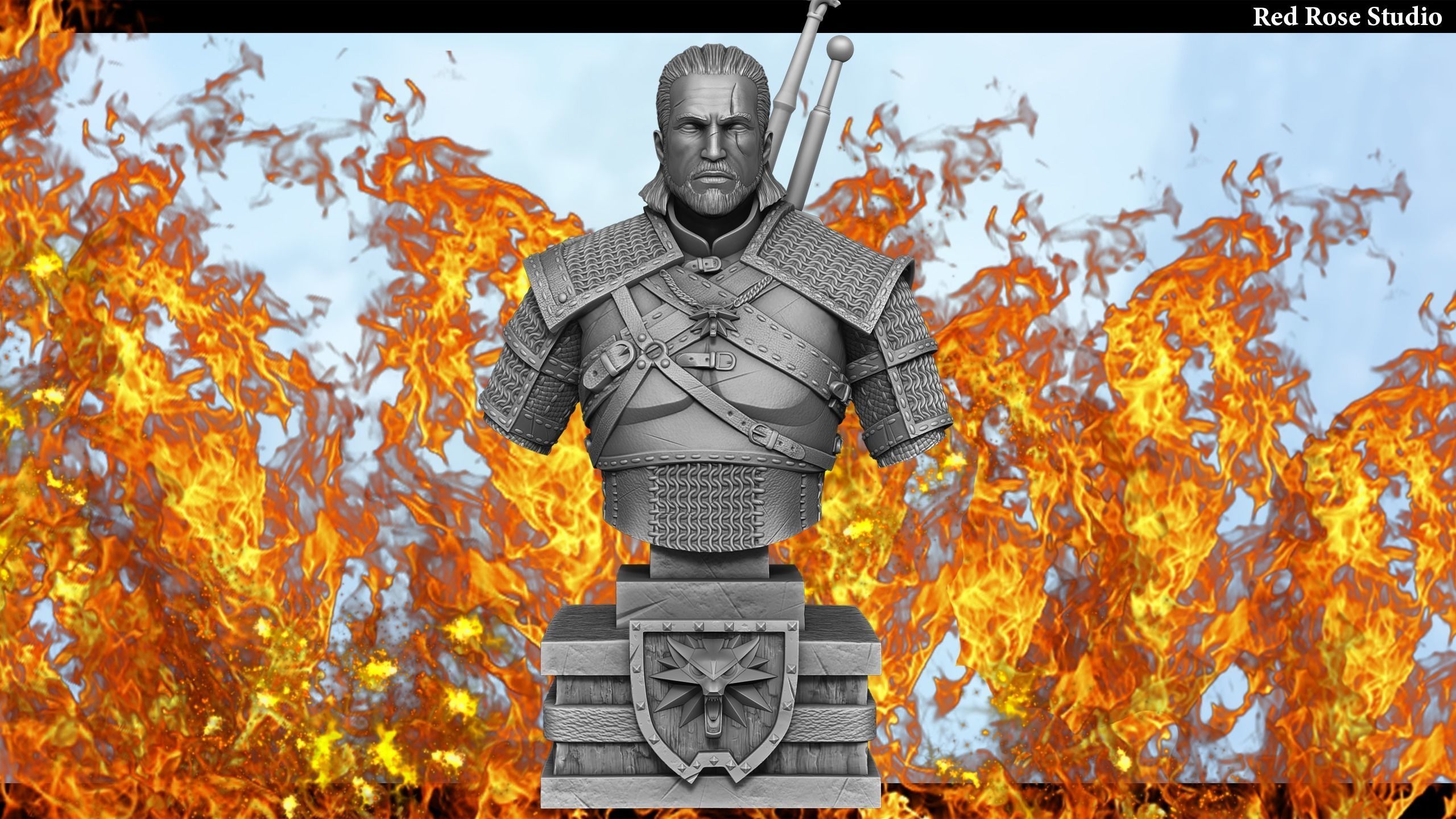Witcher Geralt of Rivia bust 3D print model_21