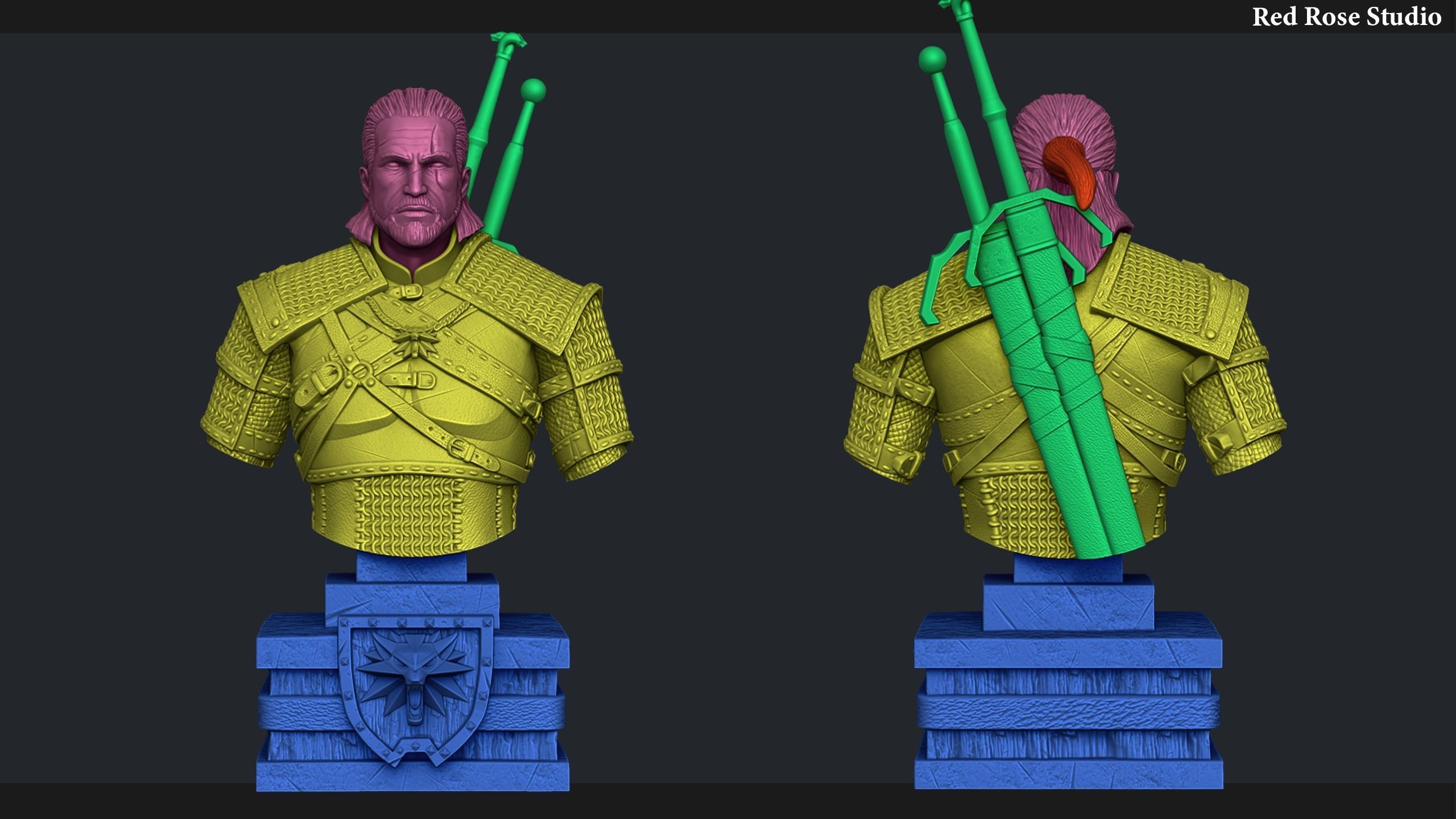 Witcher Geralt of Rivia bust 3D print model_4