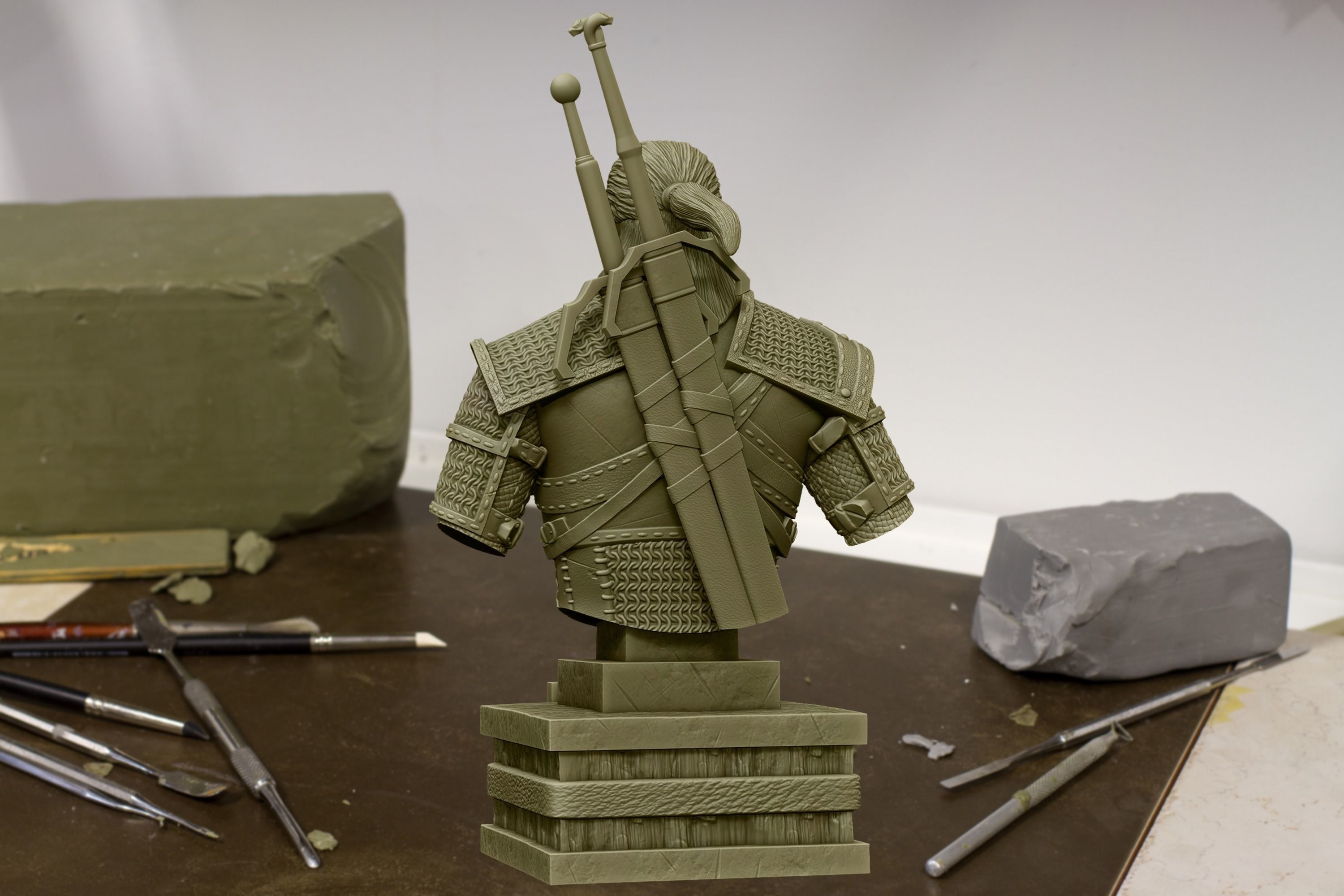 Witcher Geralt of Rivia bust 3D print model_14