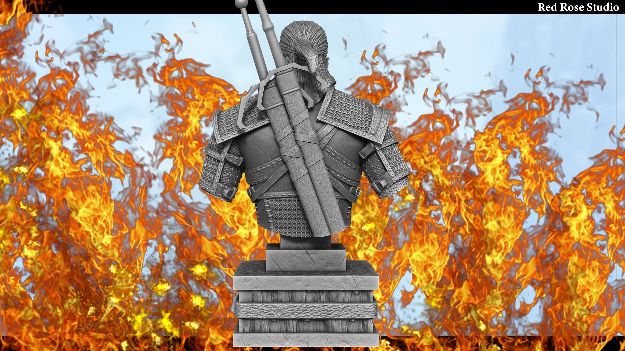 Witcher Geralt of Rivia bust 3D print model_20