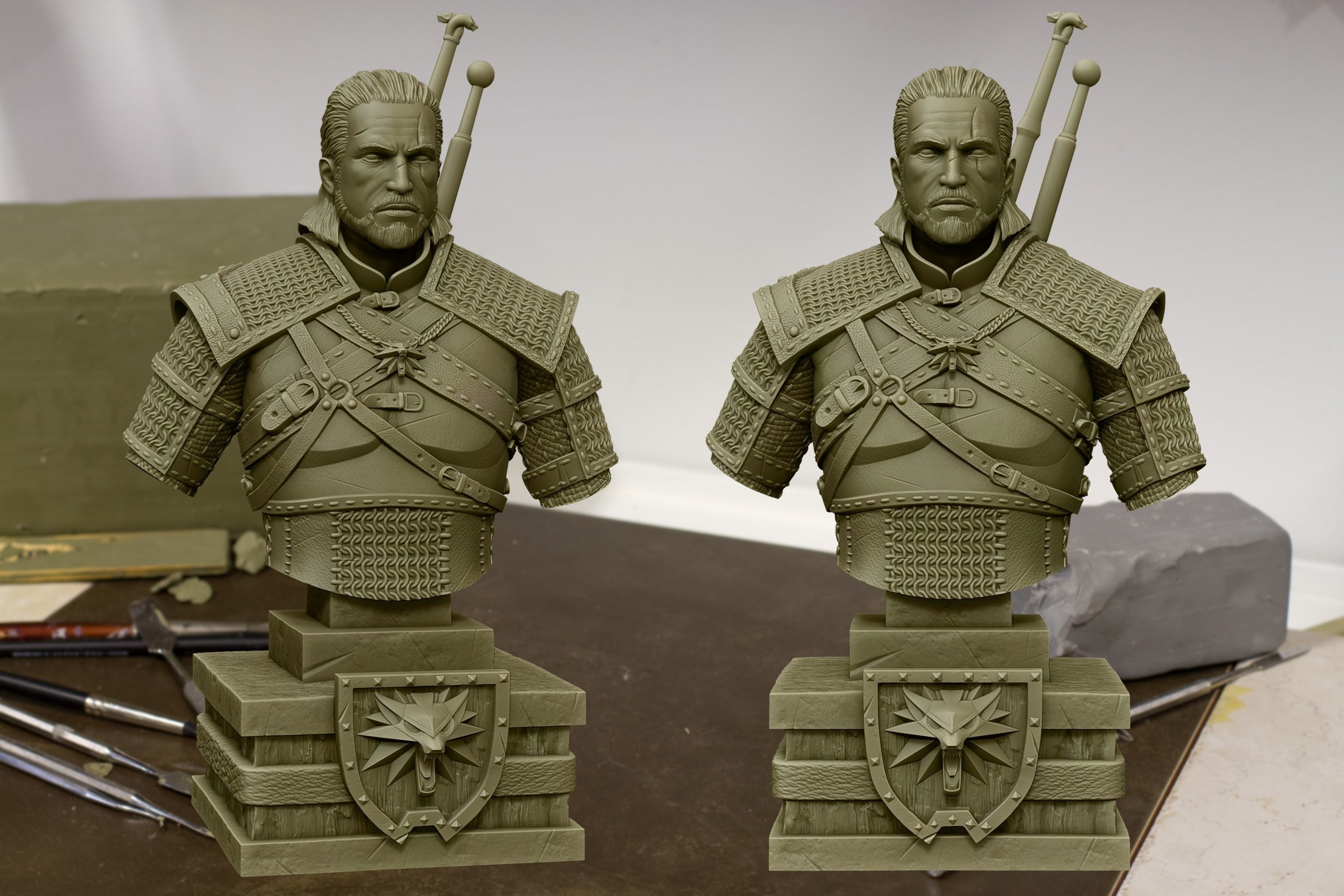 Witcher Geralt of Rivia bust 3D print model_15