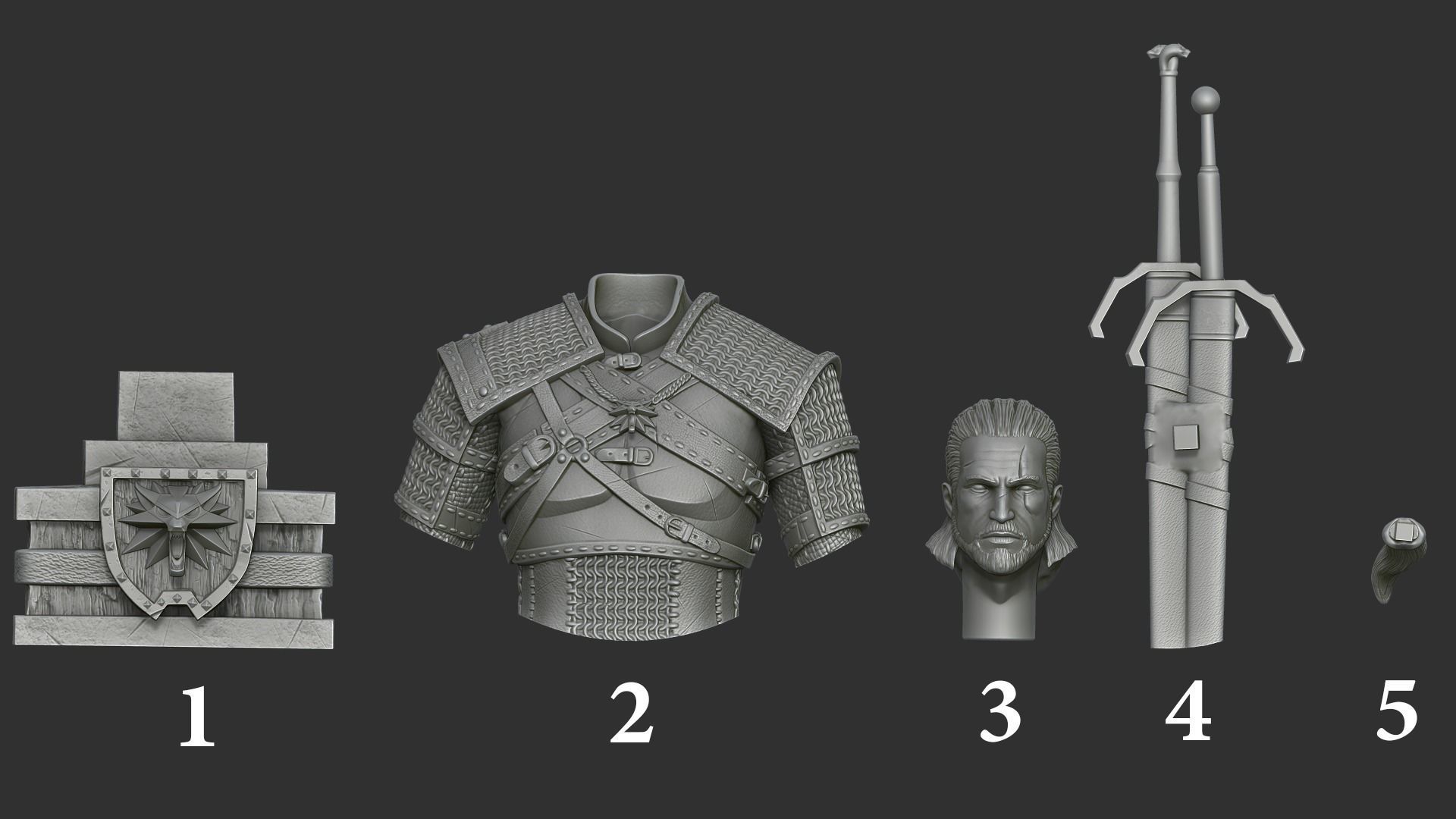 Witcher Geralt of Rivia bust 3D print model_9