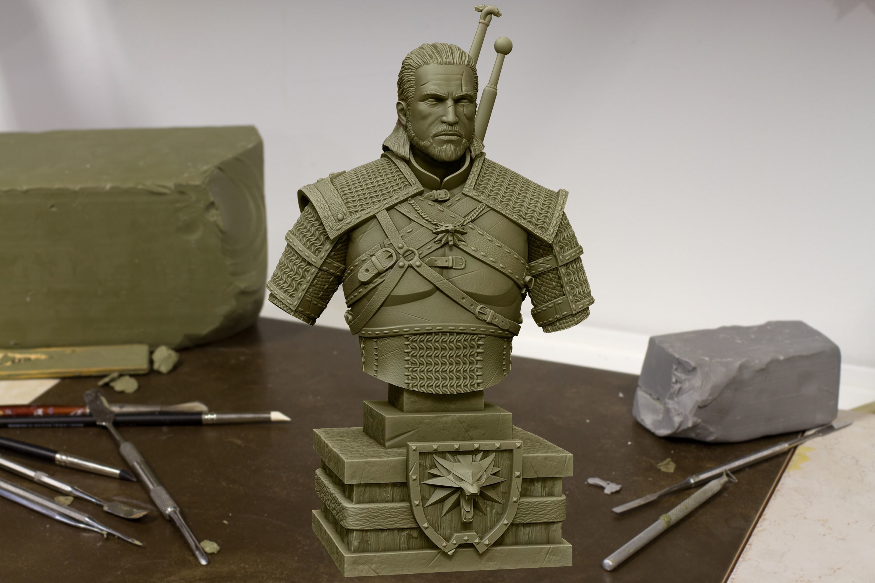 Witcher Geralt of Rivia bust 3D print model_12