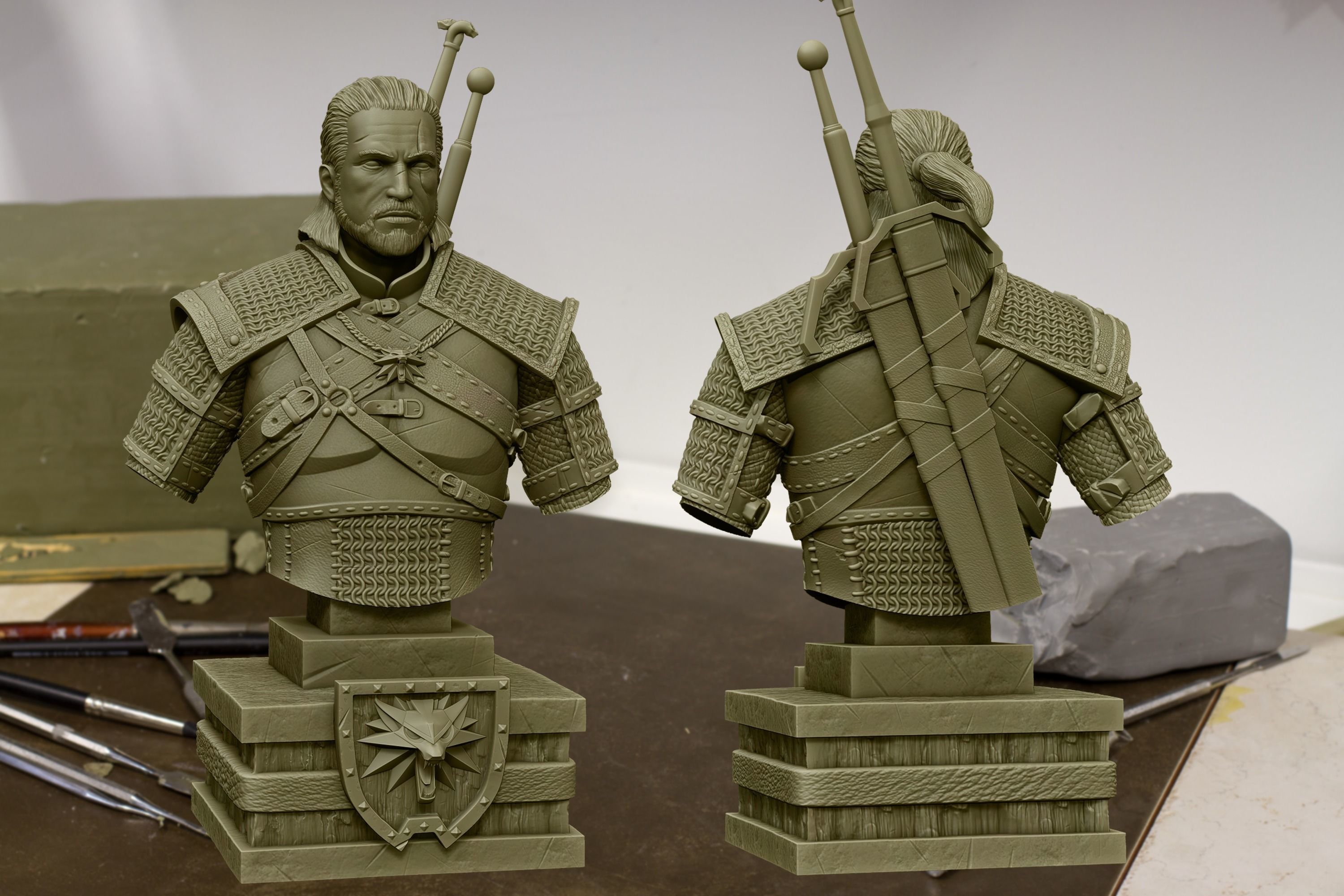 Witcher Geralt of Rivia bust 3D print model_16