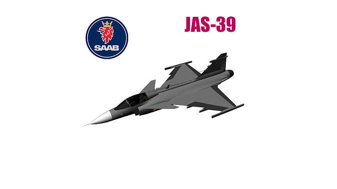 JAS-39 Gripen Low-poly 3D model