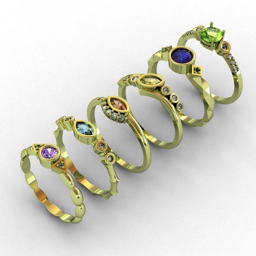 Diamond Rings  6  3D print model 3D print model 3D print model_1