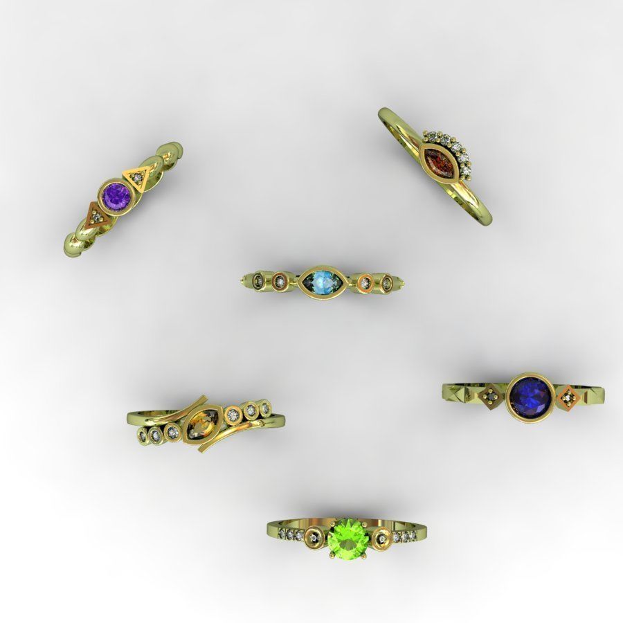 Diamond Rings  6  3D print model 3D print model 3D print model_5