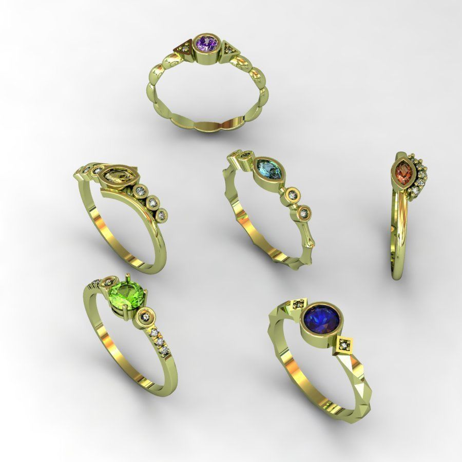 Diamond Rings  6  3D print model 3D print model 3D print model_3