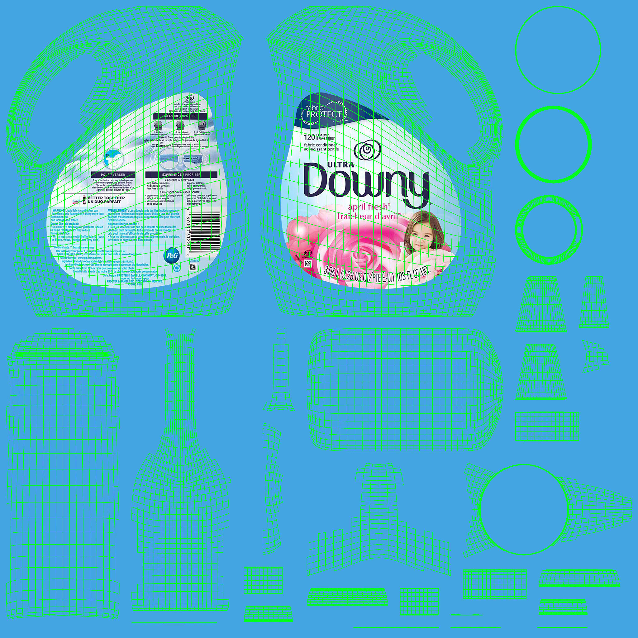 Downy Detergent Bottle 3D model_18