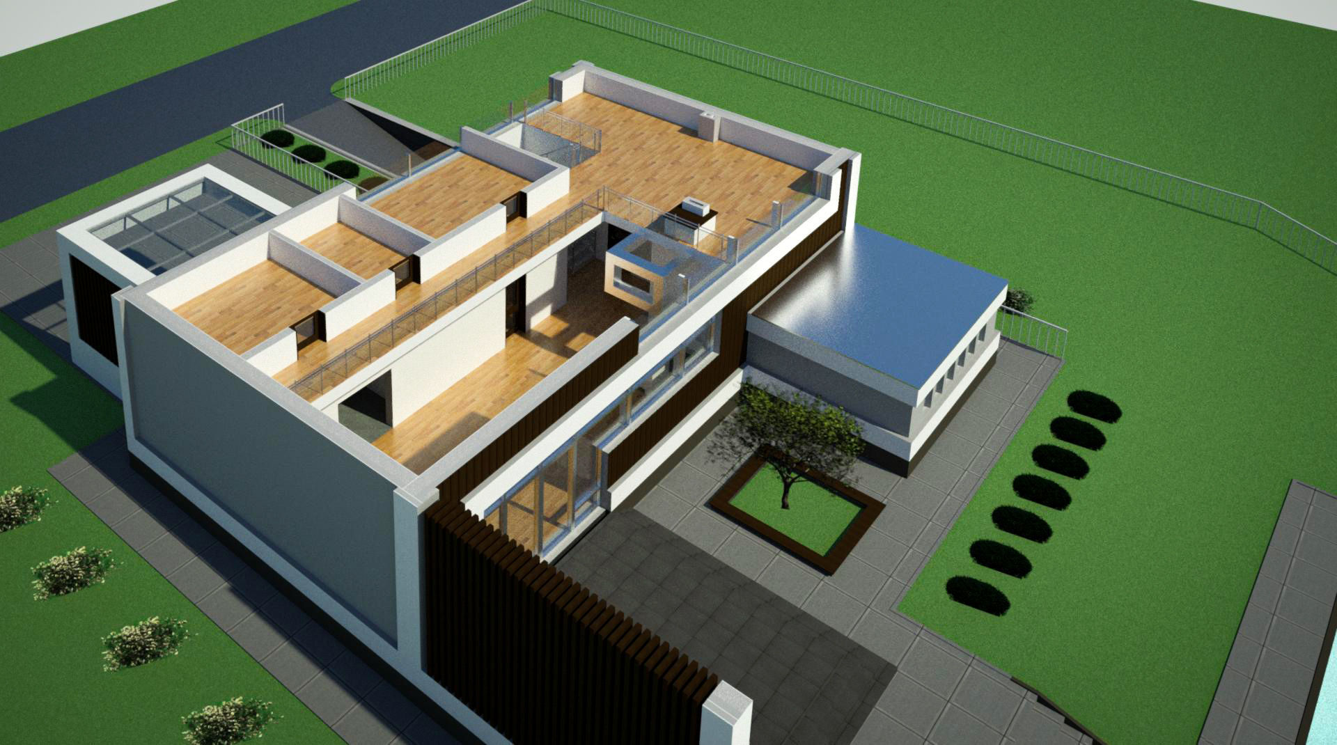 House modern at night 3D model_12