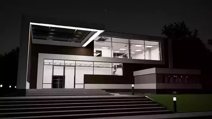 House modern at night