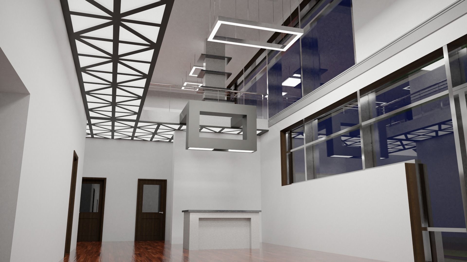 House modern at night 3D model_8