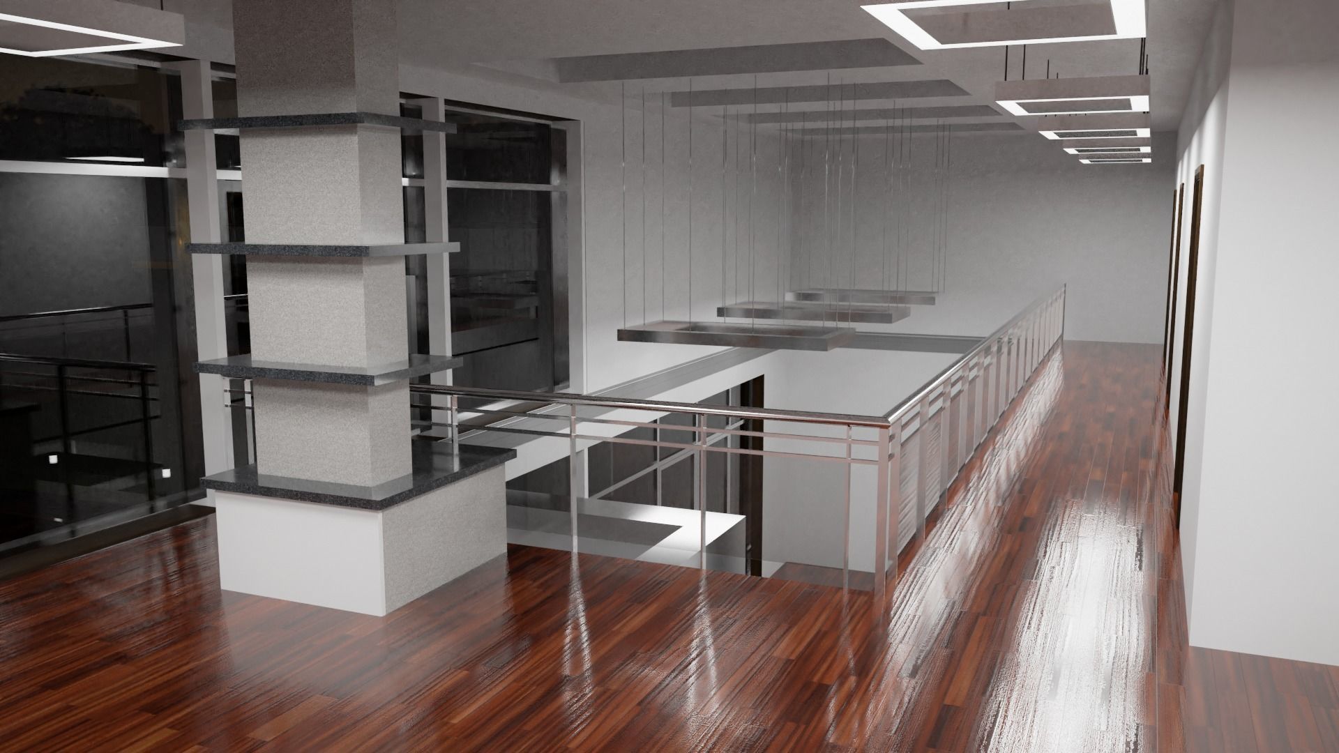 House modern at night 3D model_6