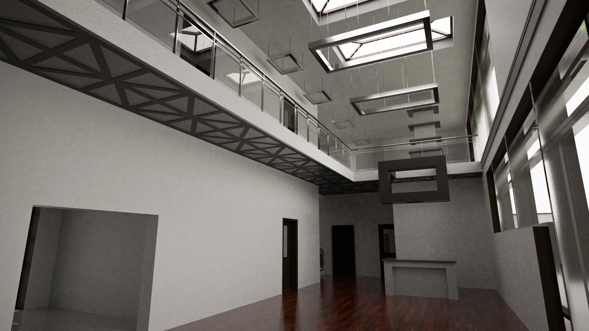 House modern at night 3D model_9