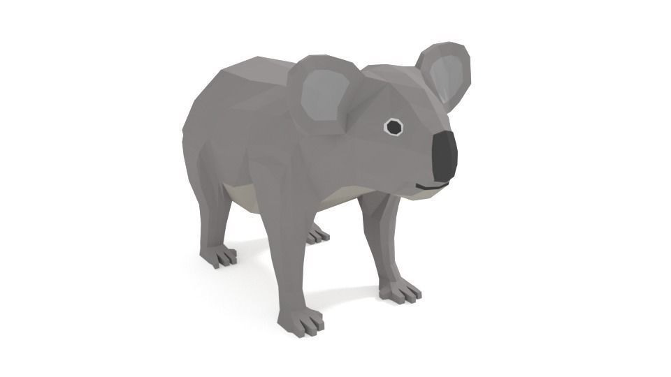 Low Poly Cartoon Australian Animals Pack 3D Model Collection_8
