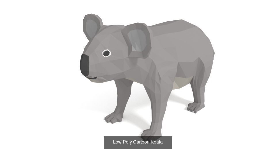 Low Poly Cartoon Australian Animals Pack 3D Model Collection_2