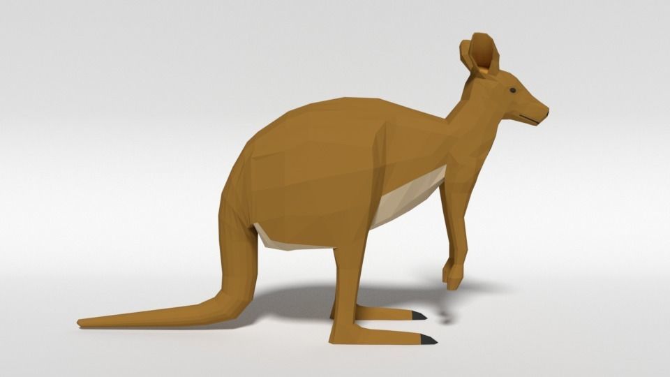 Low Poly Cartoon Australian Animals Pack 3D Model Collection_16