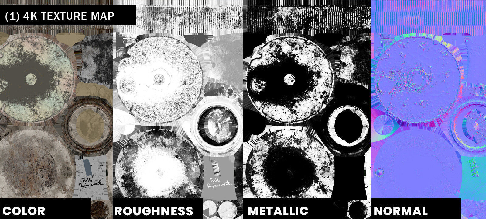 Old Desk Metallic Lamp Low-poly 3D model_5