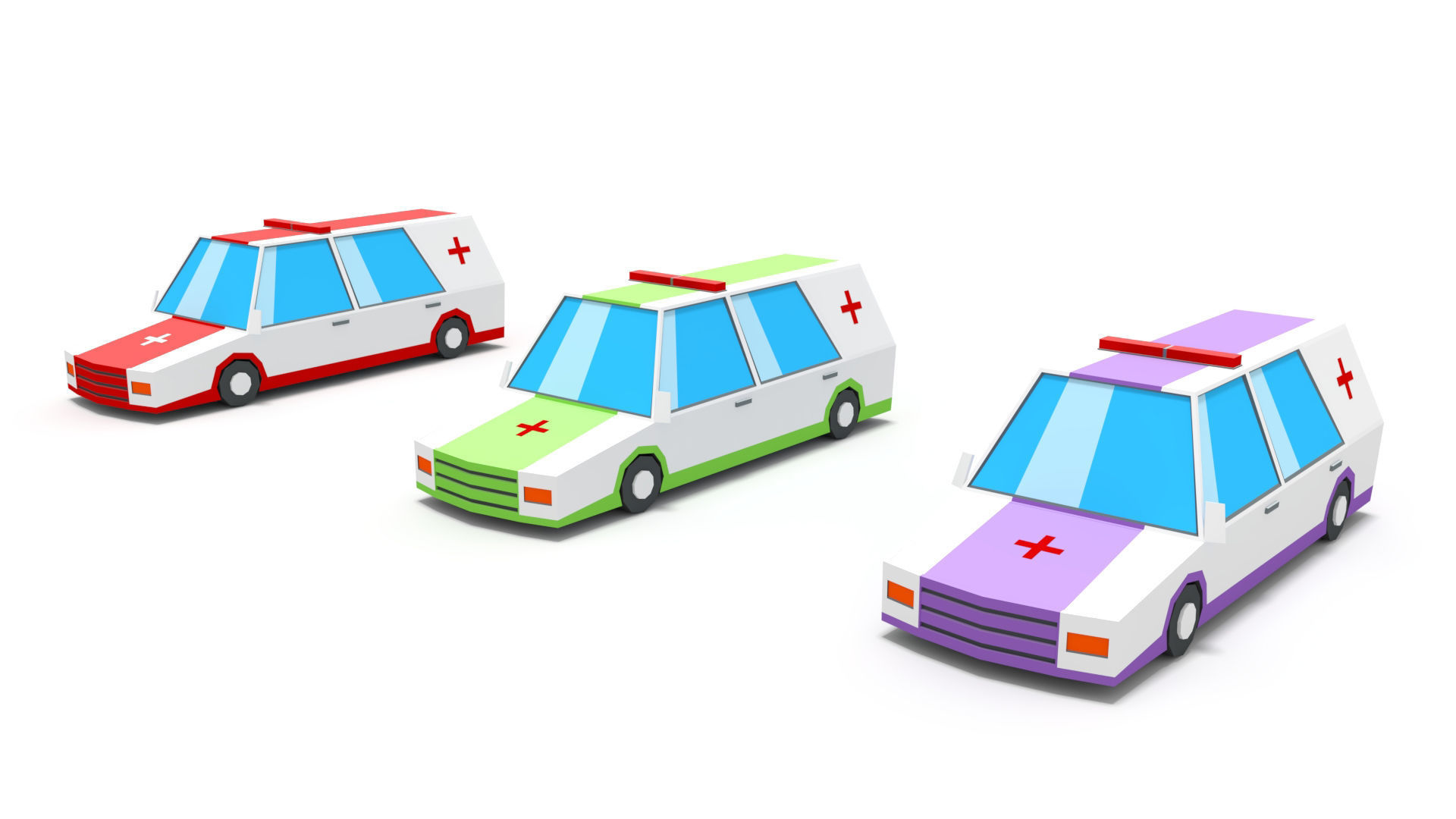 3D Low Poly 30 Vehicles Low-poly 3D model_1