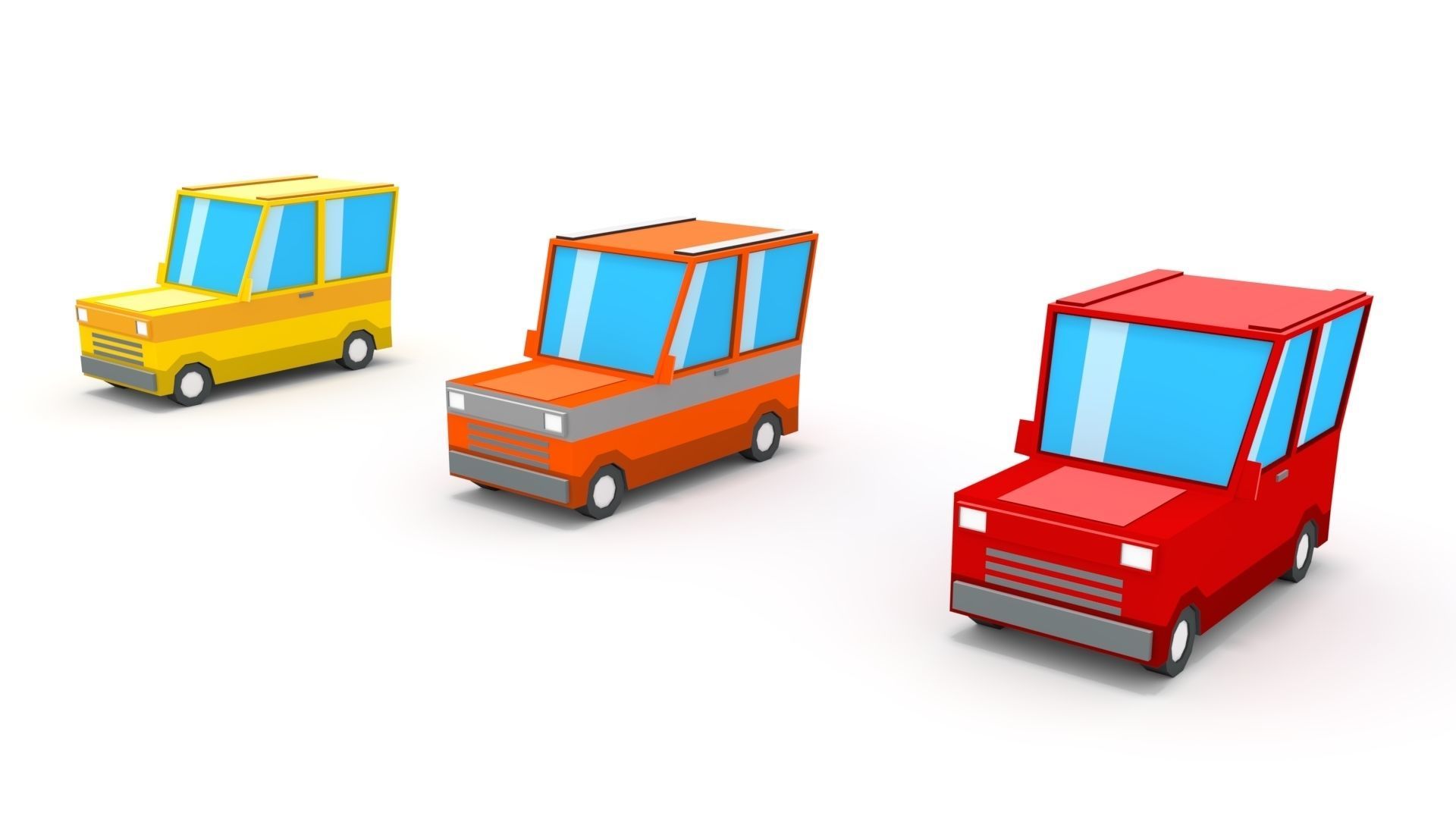 3D Low Poly 30 Vehicles Low-poly 3D model_6