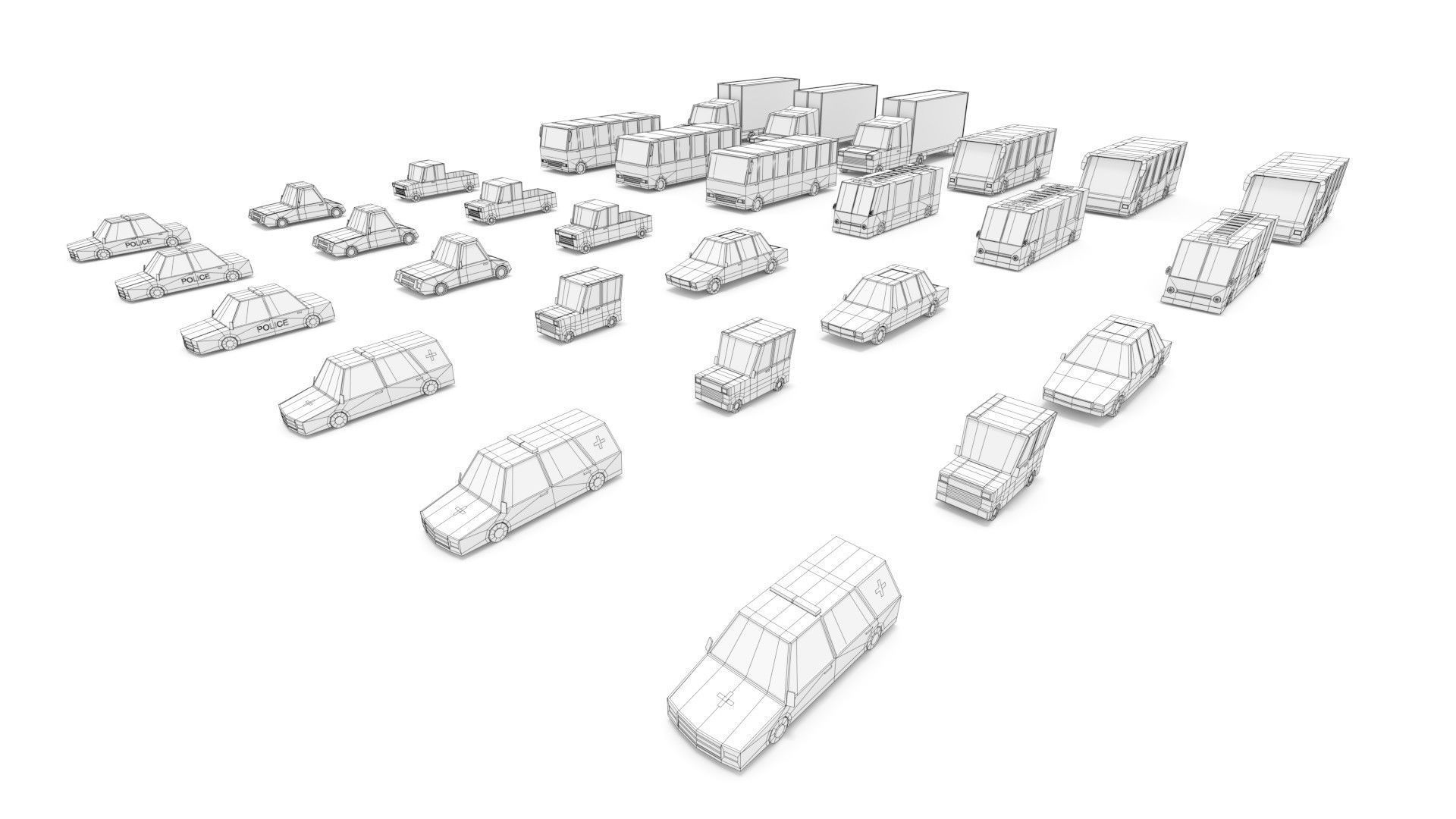 3D Low Poly 30 Vehicles Low-poly 3D model_22
