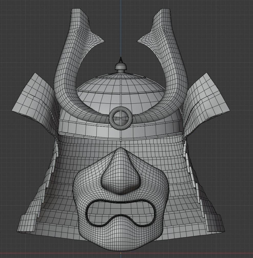 Samurai Helmet  Low-poly 3D model_2