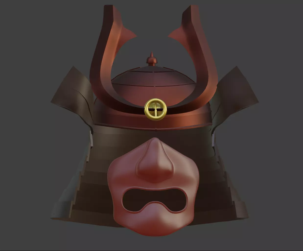 Samurai Helmet  Low-poly 3D model_0