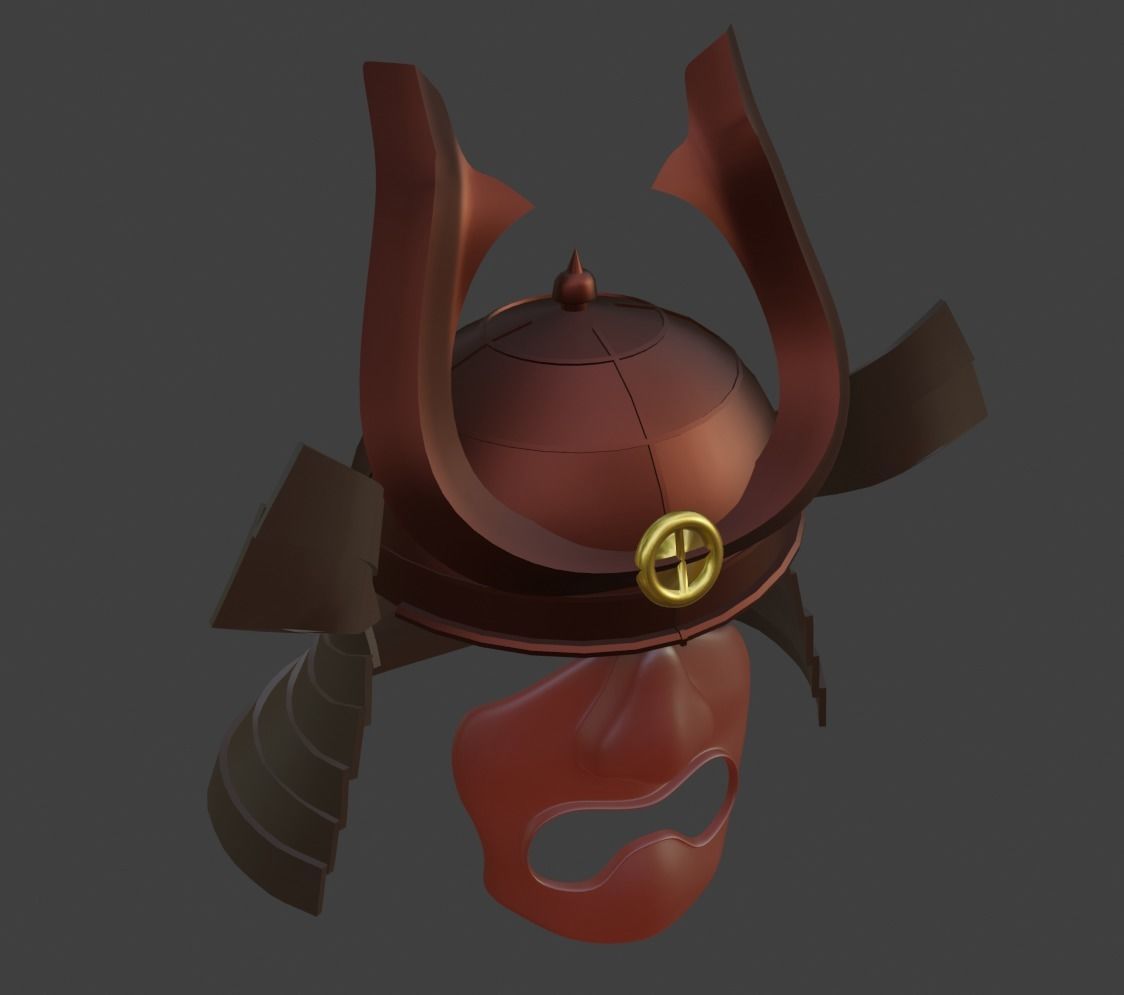 Samurai Helmet  Low-poly 3D model_3