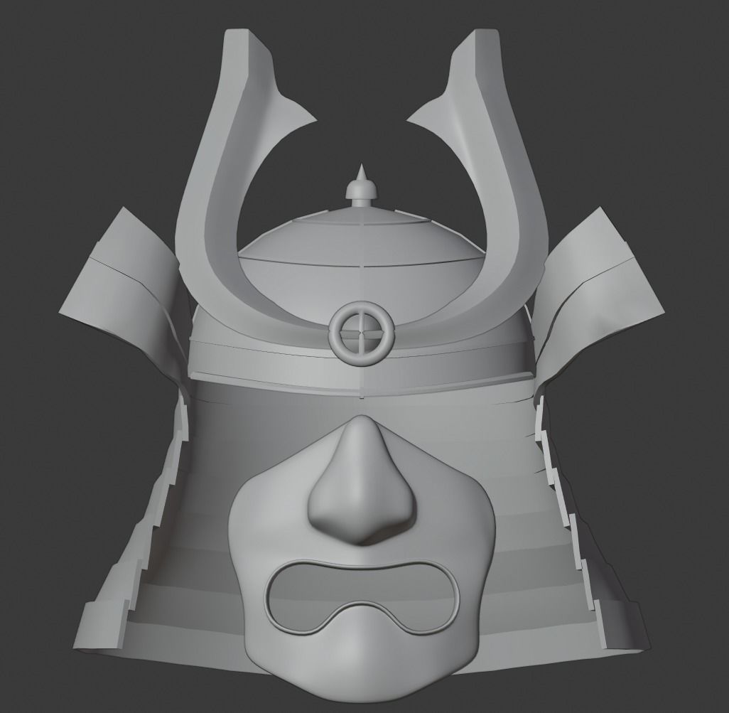 Samurai Helmet  Low-poly 3D model_4