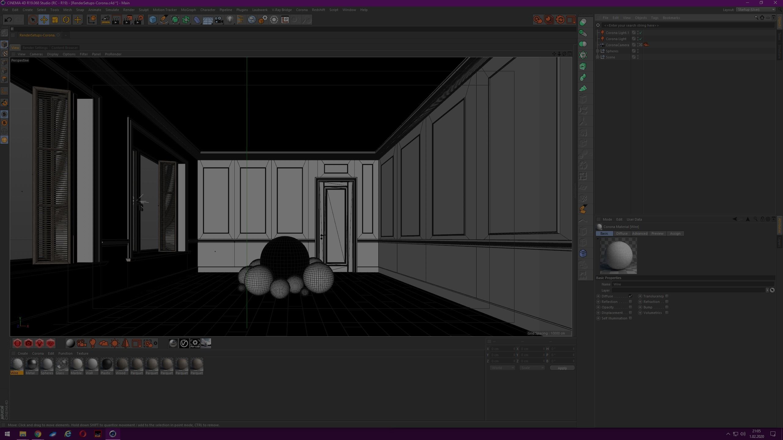 Multiple Renderer Setups - Mid-Century Type Room Scene- Lights Low-poly 3D model_4